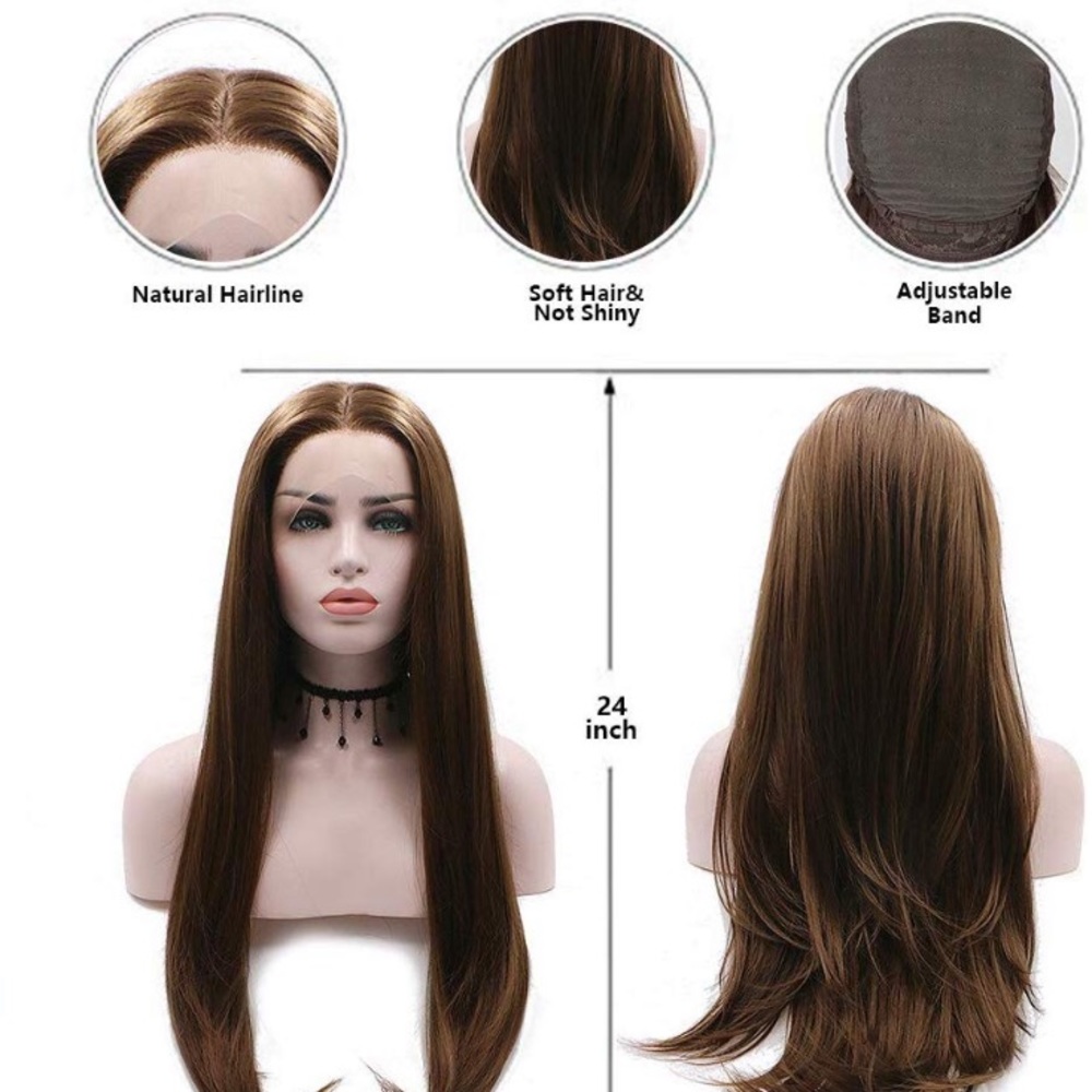 - 💫24” BROWN STRAIGHT LACE FRONT WIG💫 *NWT* - Picture 3 of 5